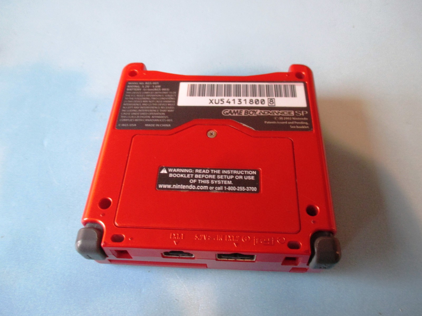 Nintendo Game Boy Advance SP Flame Red System w/Charger FREE Shipping!