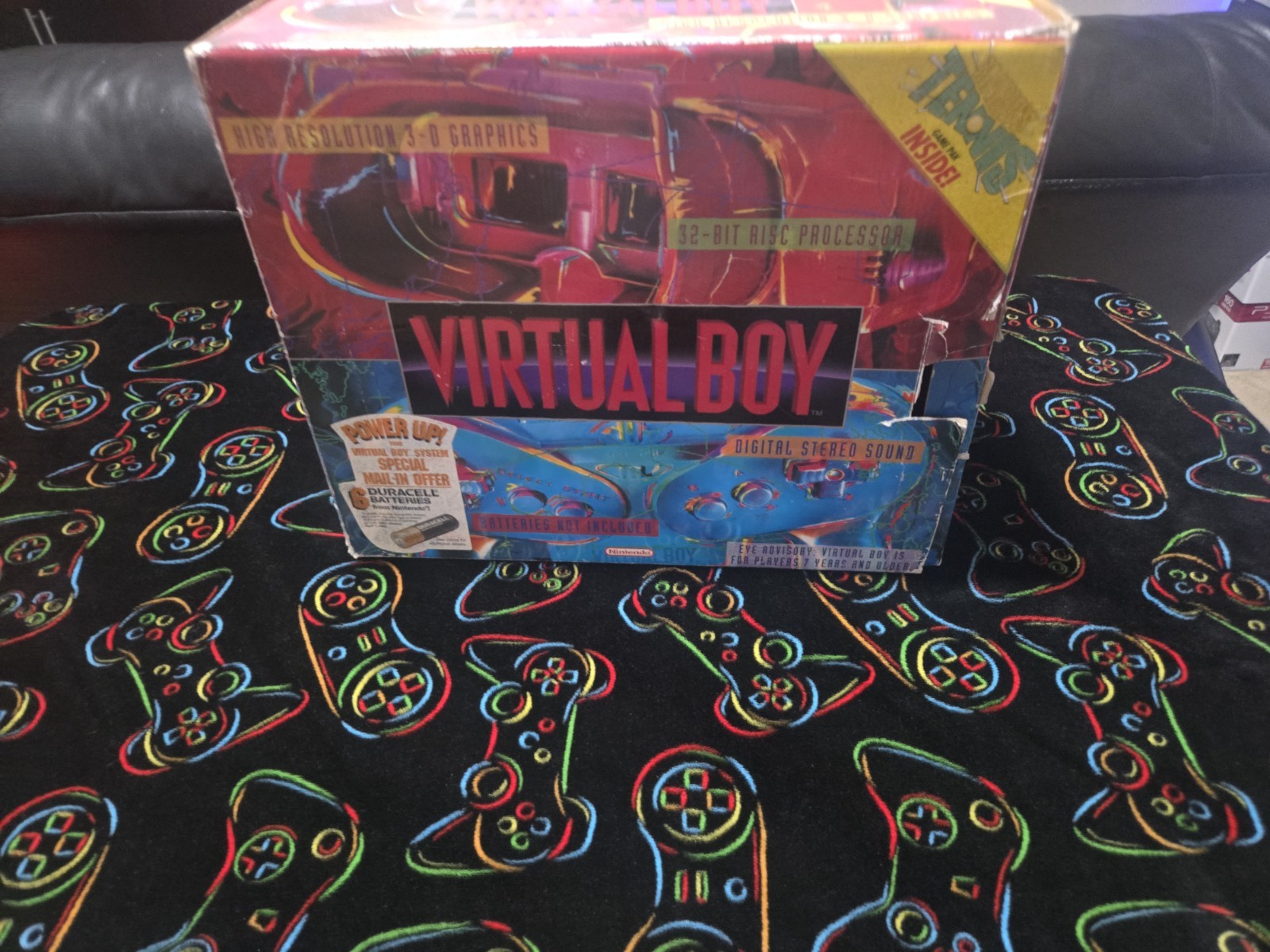 Nintendo Virtual Boy With Box, A.C Adapter .Tested Working! 2 GAMES