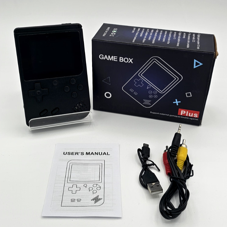 Game Box Plus- Hand Held Game System, Black 400 Games In 1 With Carrying Case