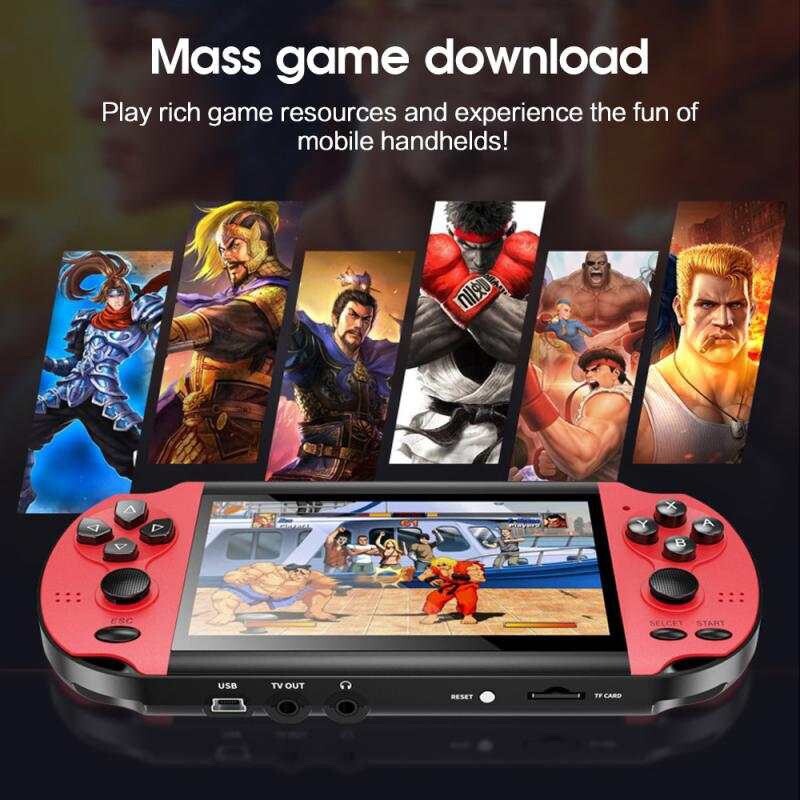  Handheld Portable Game Console 8G  Pre installed 1000 Free Games X7 4.3 Inch 