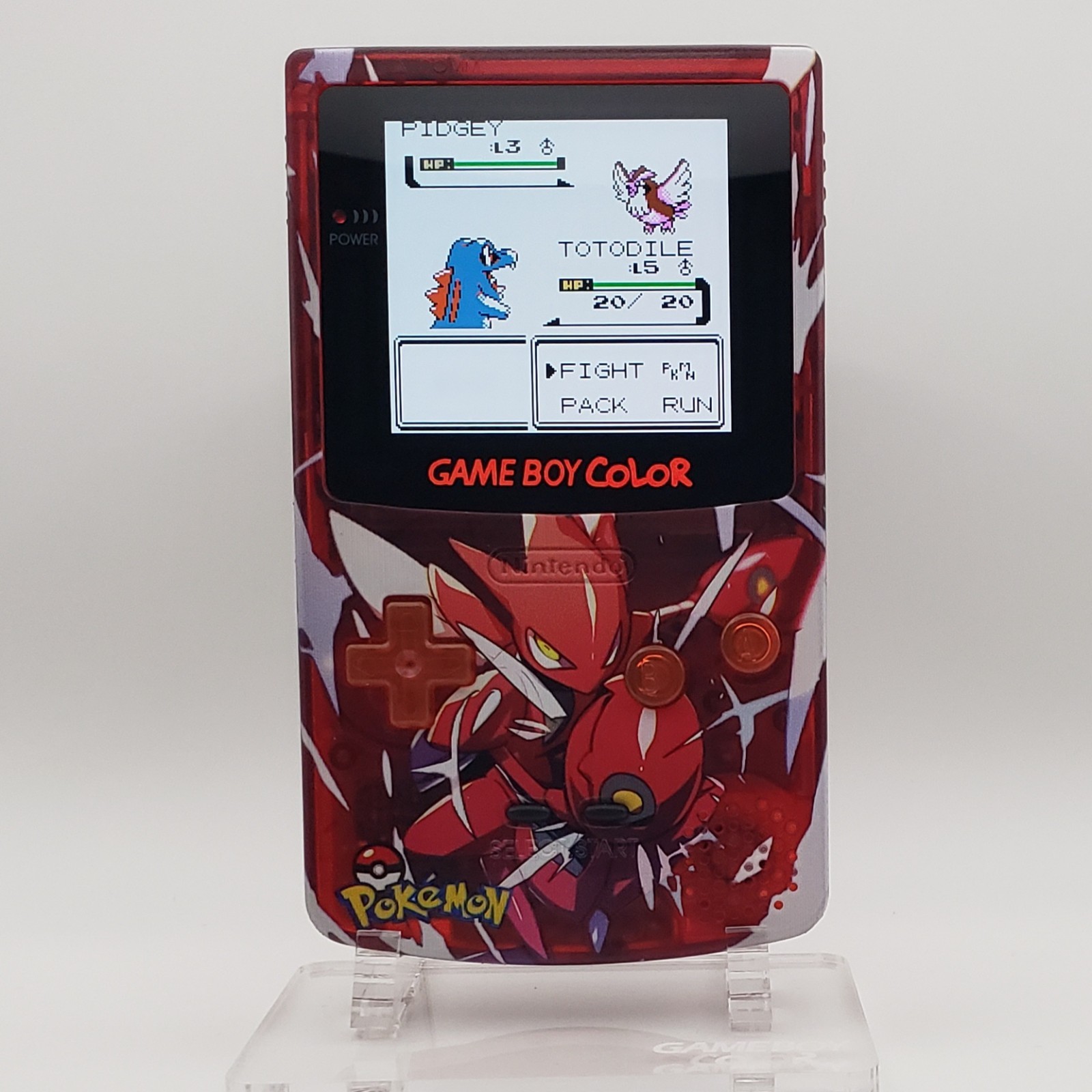 Laminated OLED Screen – Scizor Game Boy Color w/ Case – New Speaker, Recapped
