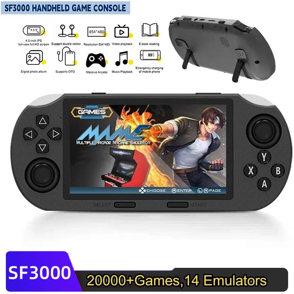 SF3000 Retro Handheld Game Player 4.5 Inch IPS Screen with 20000 Built-in Games