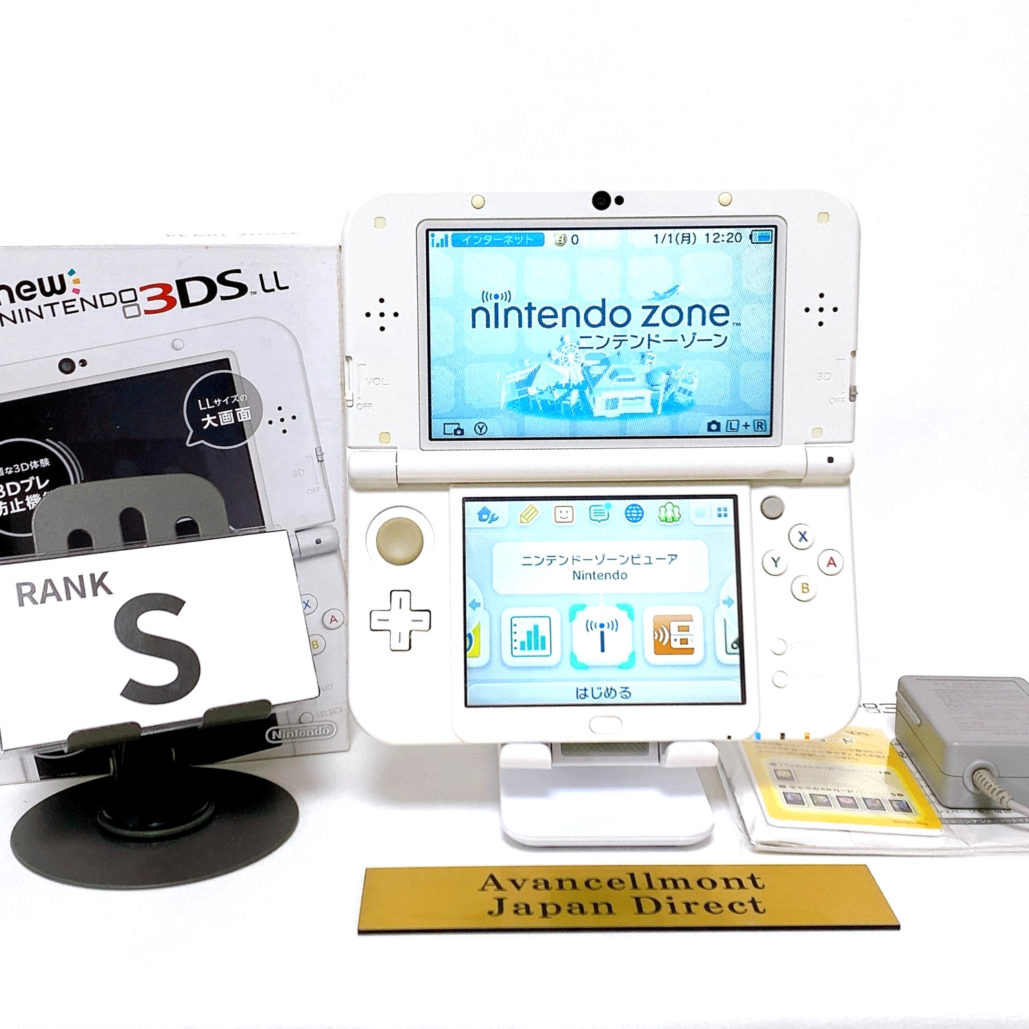 【Dual IPS w/Box】New Nintendo 3DS XL LL Pearl White Console Japan Tested Rank S