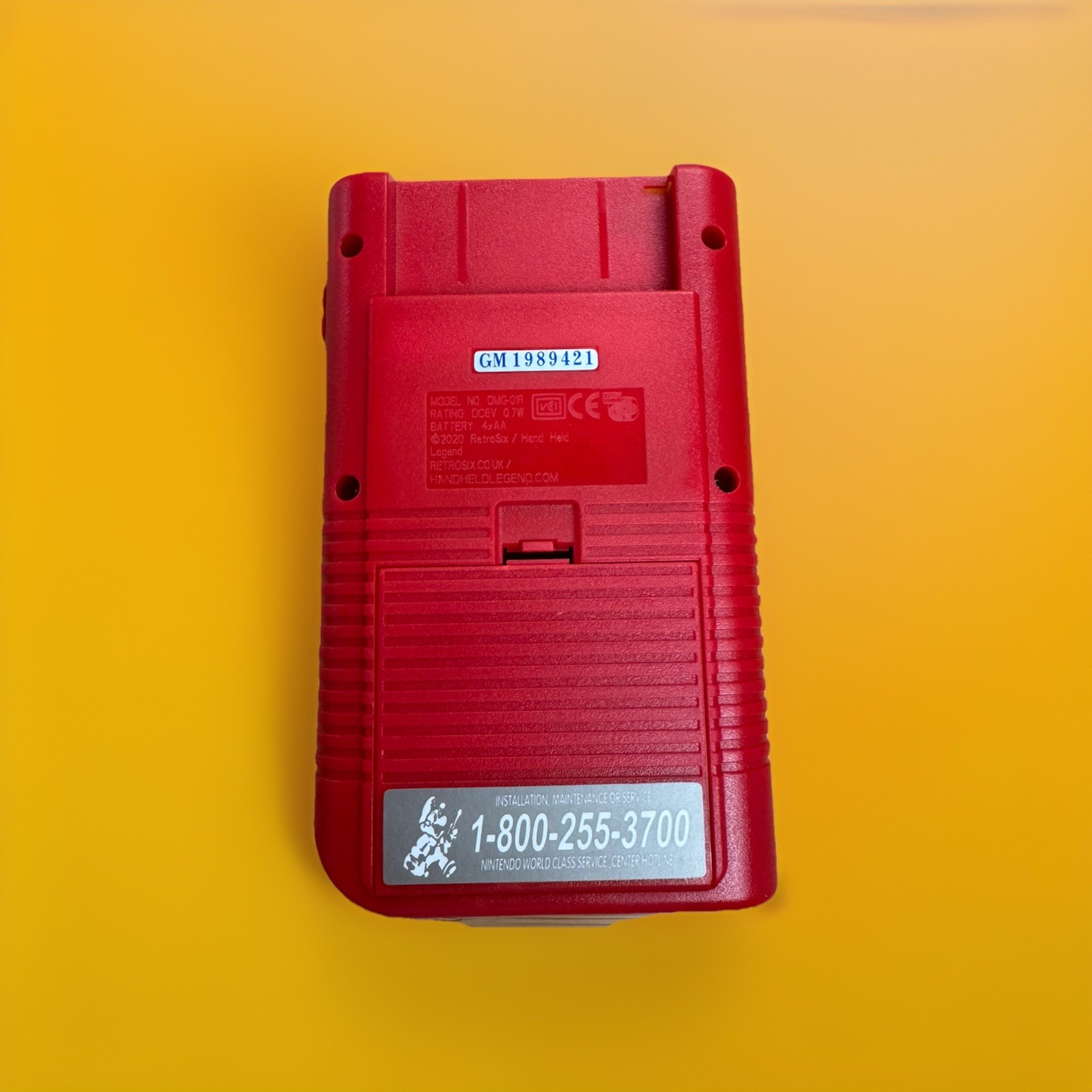 Restored Nintendo Game Boy (Grade A, Red/Gold, DMG-01) – cleaned, tested, fun!