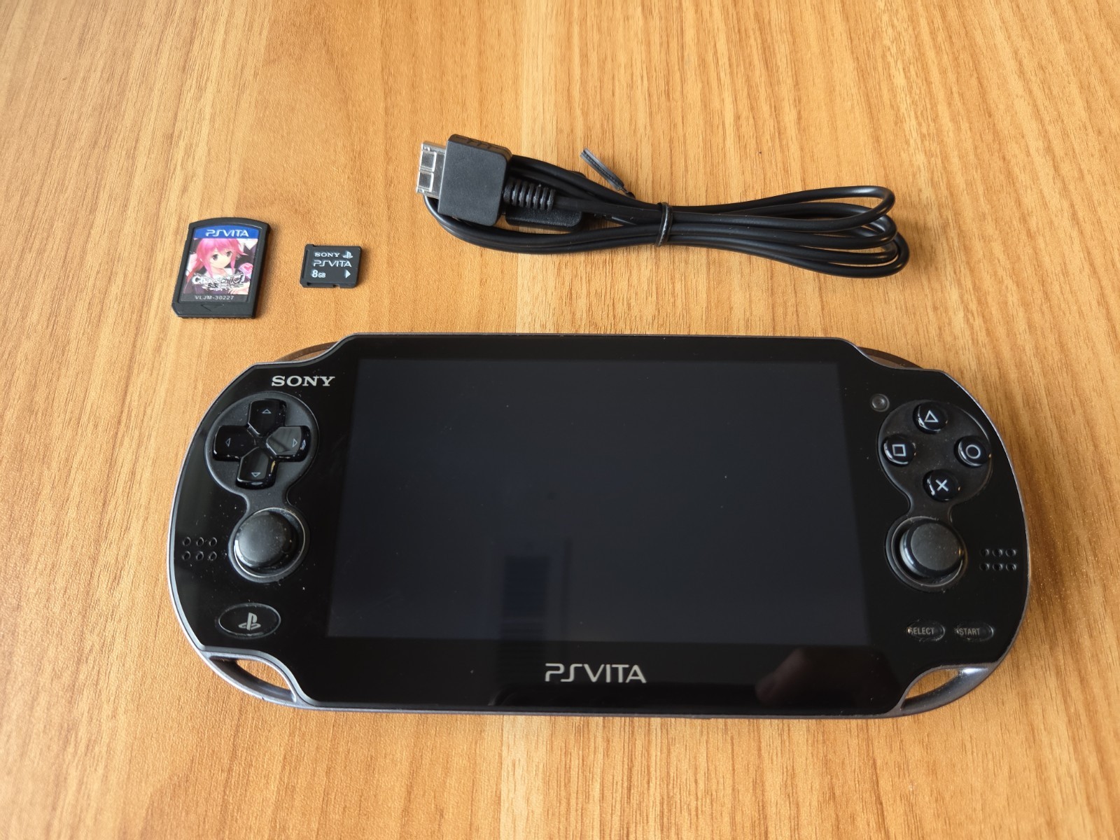 Sony Ps Vita PCH-1100 Crystal Black Model Console And Charger TESTED