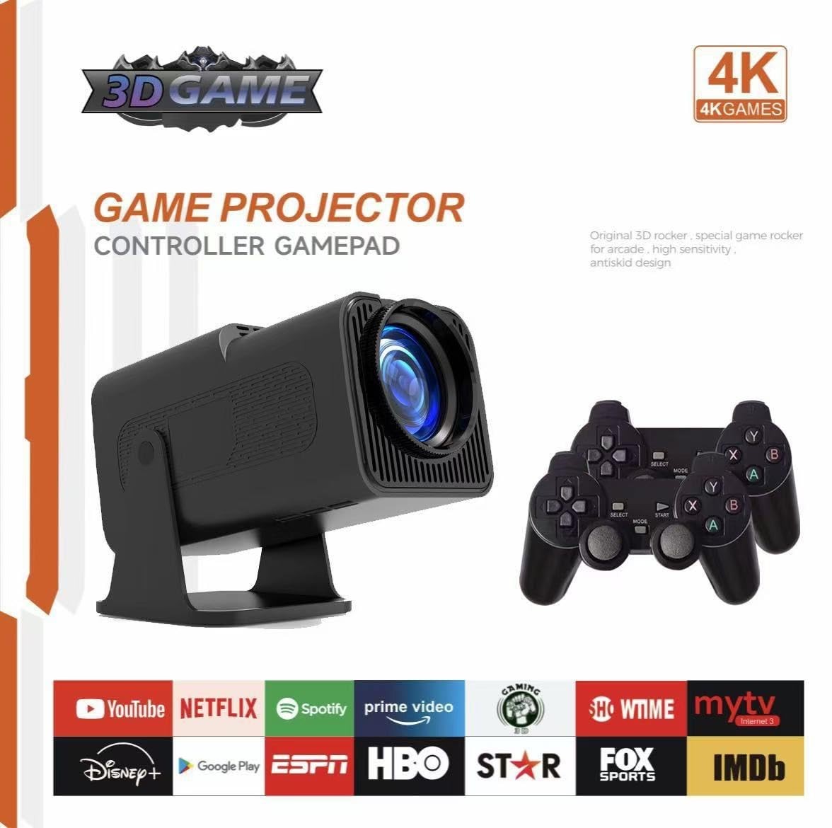 New wireless retro gaming projector,4K HD TV video game stick, Portable proje…