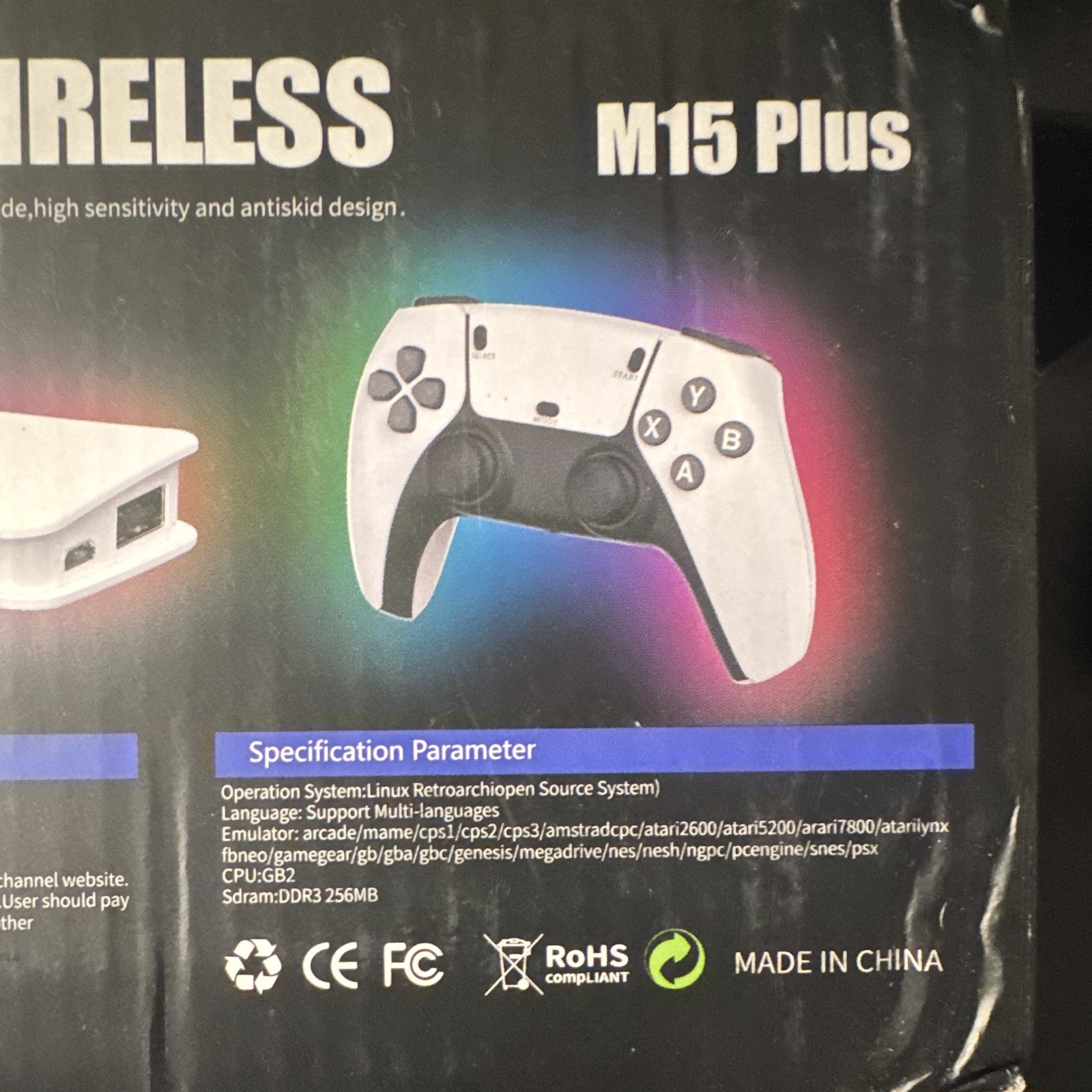 SJGAM M15 Plus 4K UHD Home Game Console, HDMI Wi-Fi 2.4G Wireless, White
