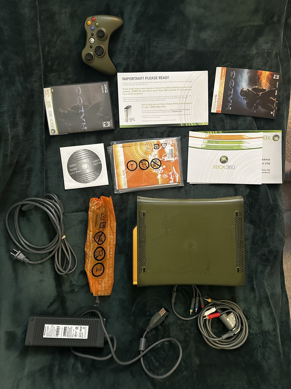 Microsoft Xbox 360 Halo 3 Special Edition Console Green – Authentic