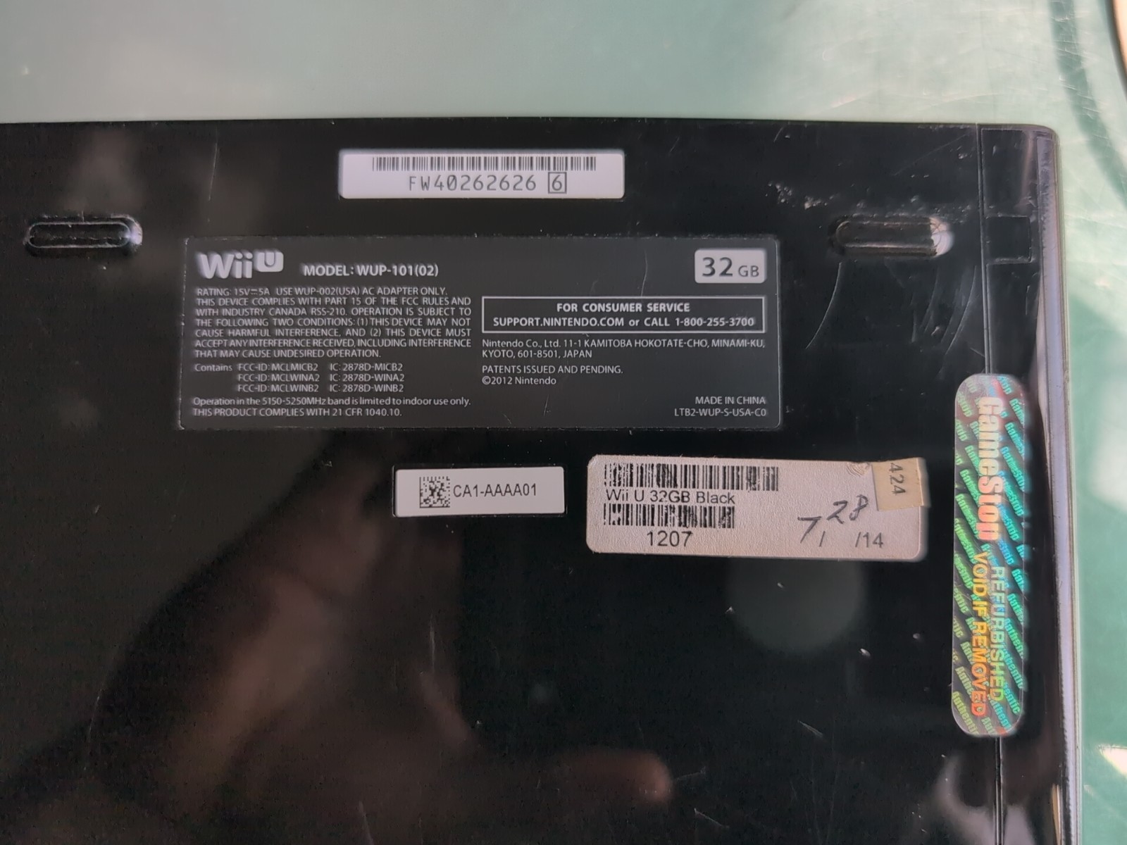 NINTENDO WII U CONSOLE 32GB FOR PARTS/REPAIR: