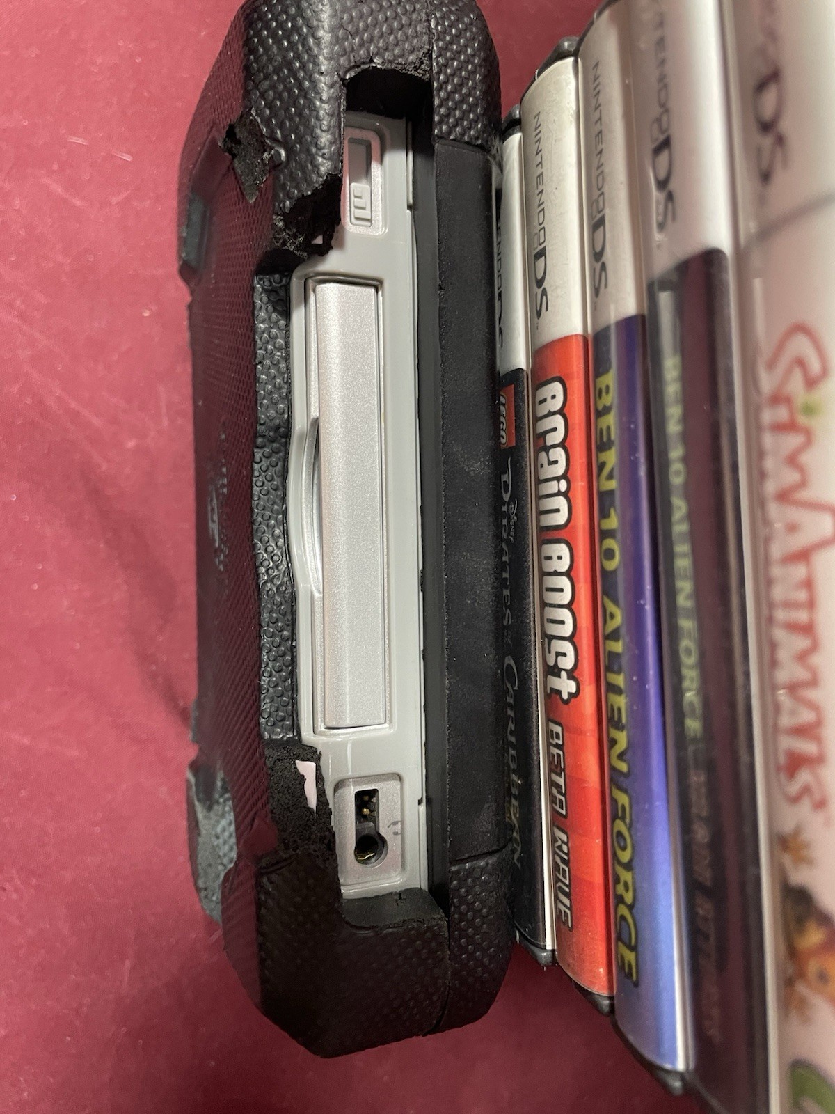 Nintendo DS Lite Silver Console Bundle w/ 14 Games Nerf Case Charger Stylus
