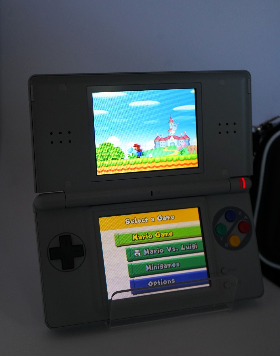 Nintendo DS Lite Nintendo Super Famicom SFC SNES Gray Handheld System w/ Extras
