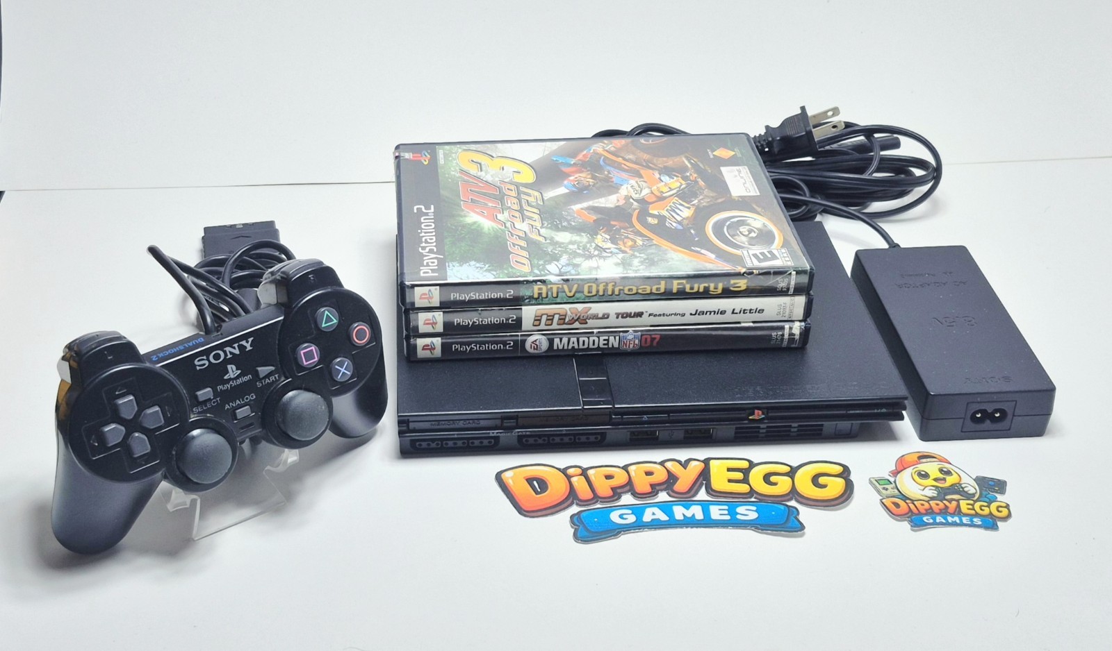 Sony PS2 Slim Console SCPH-77001 TESTED NTSC Playstation 2 Bundle With Games