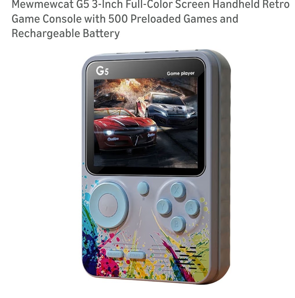 Mewmewcat G5 3 Inch Full Color Screen Handheld Retro Game Console Green In Color