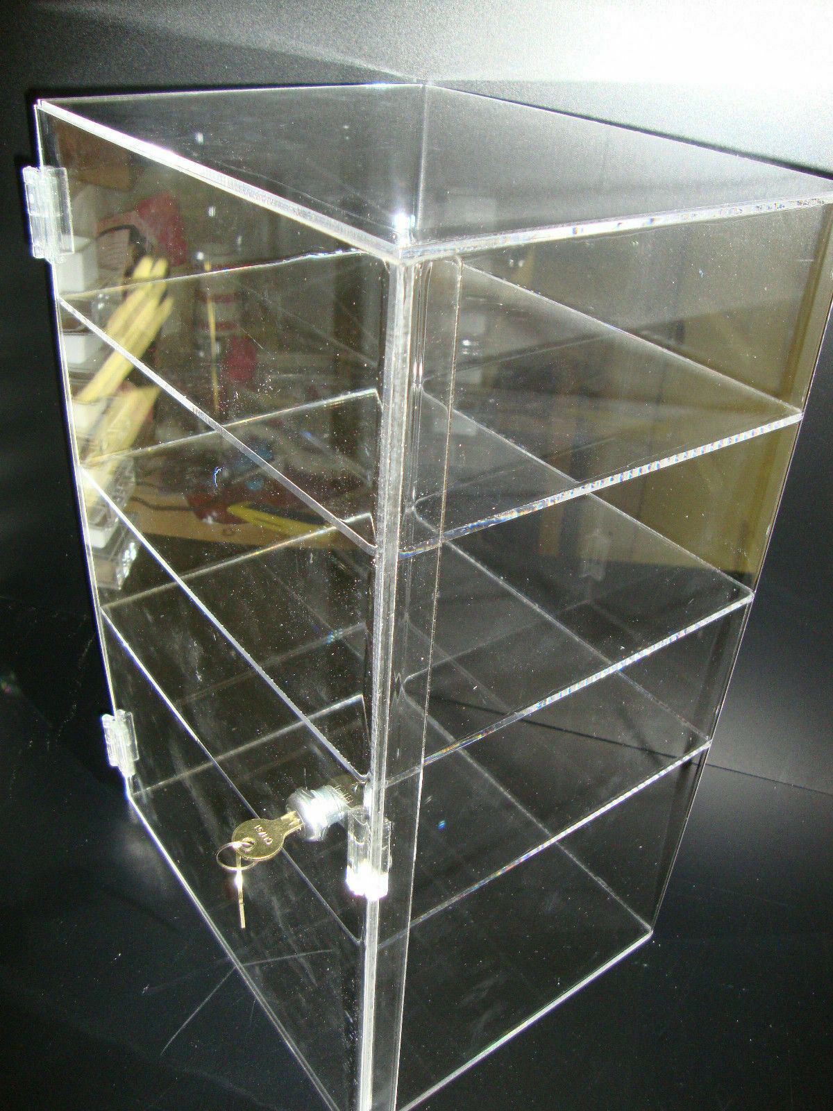 Video Game Display Case w/lock Console Protector SNES N64 Acrylic Layer 12x9x19″