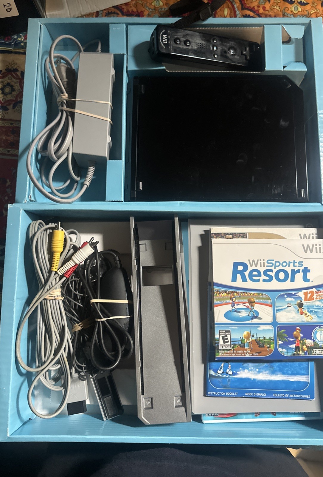 Nintendo Wii Black Console Bundle with Wii Sports & Resort Tested Bonus Items