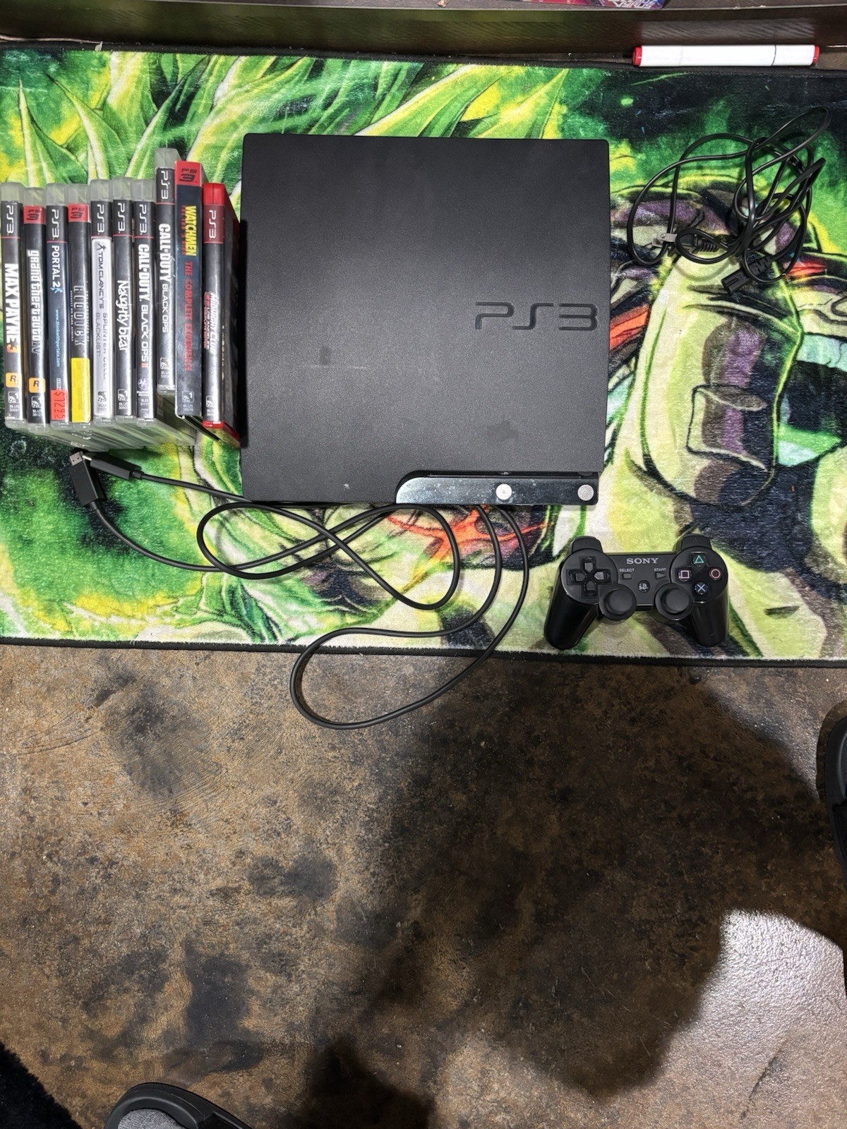 Sony PlayStation 3 Slim 160GB Console Tested Working Plus 10 Games!