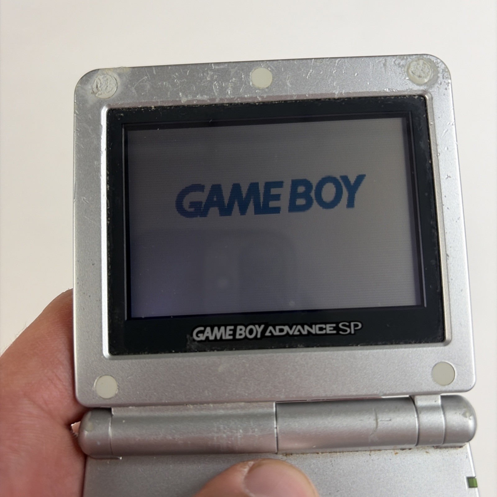 Gameboy Advanced sp GBA Platinum Silver Ags-001 Tested US Model