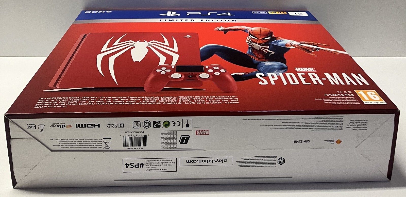 PS4 CONSOLE 1TB LIMITED EDITION AMAZING RED MARVEL SPIDER-MAN NEW FACTORY SEALED