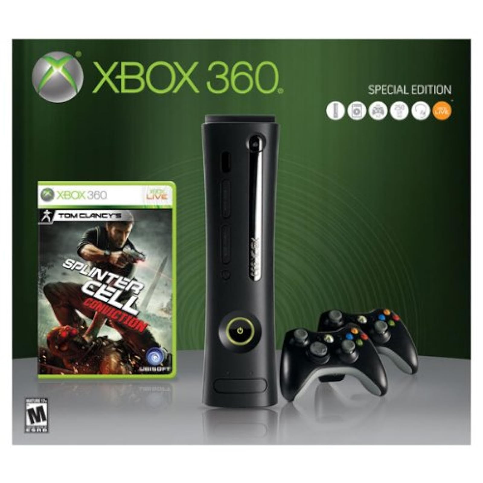Xbox 360 250GB Elite Splinter Cell Conviction Bundle Very Good 7Z