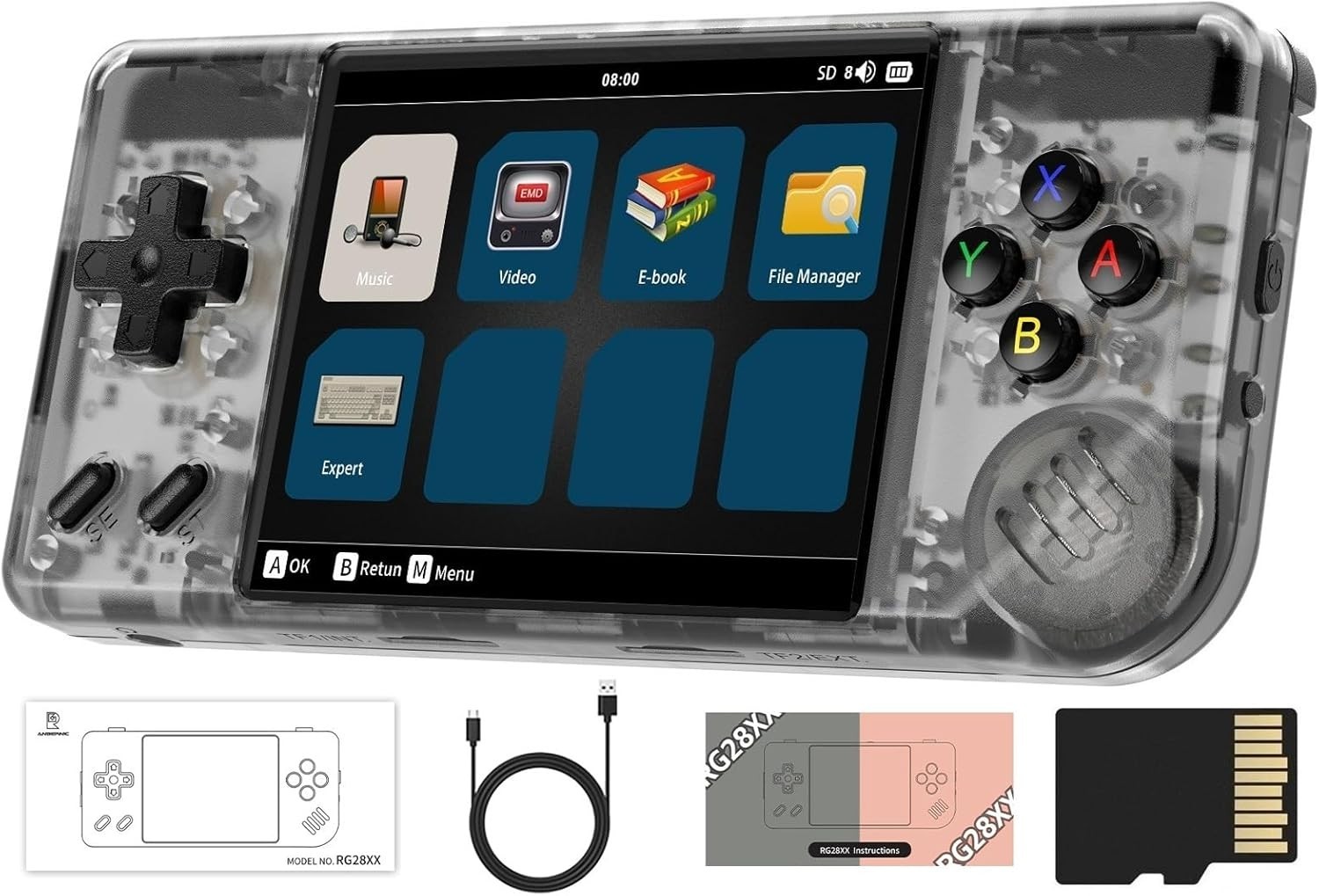 RG28XX Handheld Game Console – 5516 Games, 2.83” IPS Screen, Multi-Function