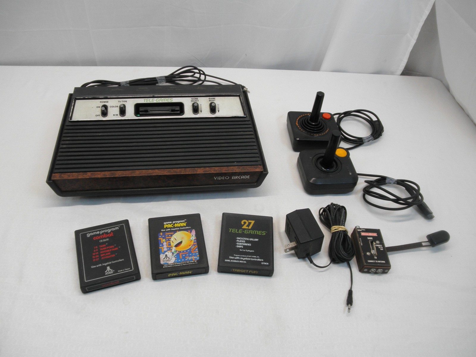 Sears Tele Games /Atari 2600 w/ 2 Controllers and 3 Games – Tested Working