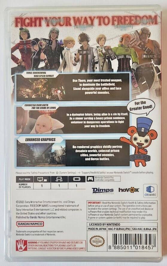 Freedom Wars Remastered Switch Brand New Sealed Game Special (2025 Action RPG)
