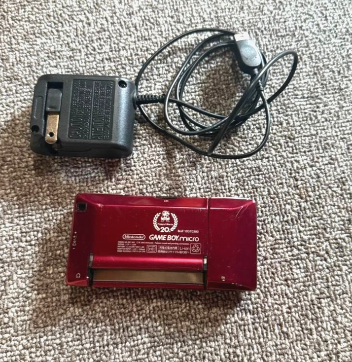 Nintendo Game Boy Micro OXY-001 Famicom 20th Anniversary Console + Adapter Japan