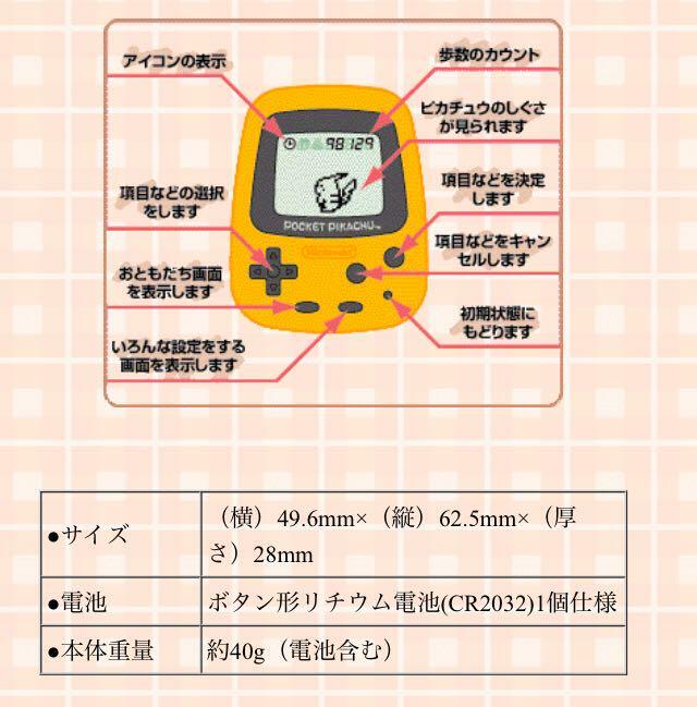 Nintendo Pocket Pikachu Portable Mini Game Pokemon Pedometer from jAPAN