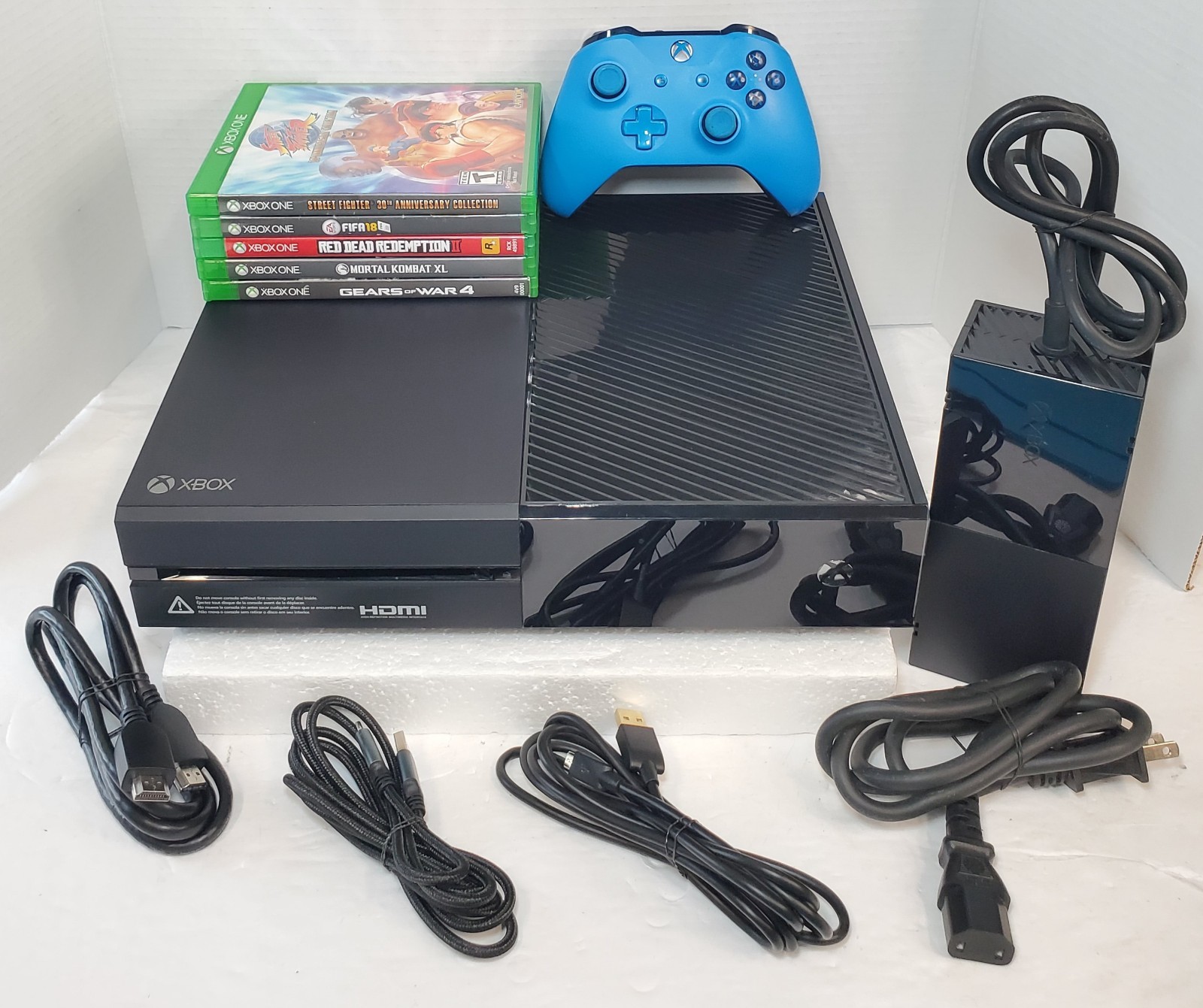 Xbox One 1540 1TB Console w Controller Power Supply Cables & 5 🔥 Games TESTED✅️