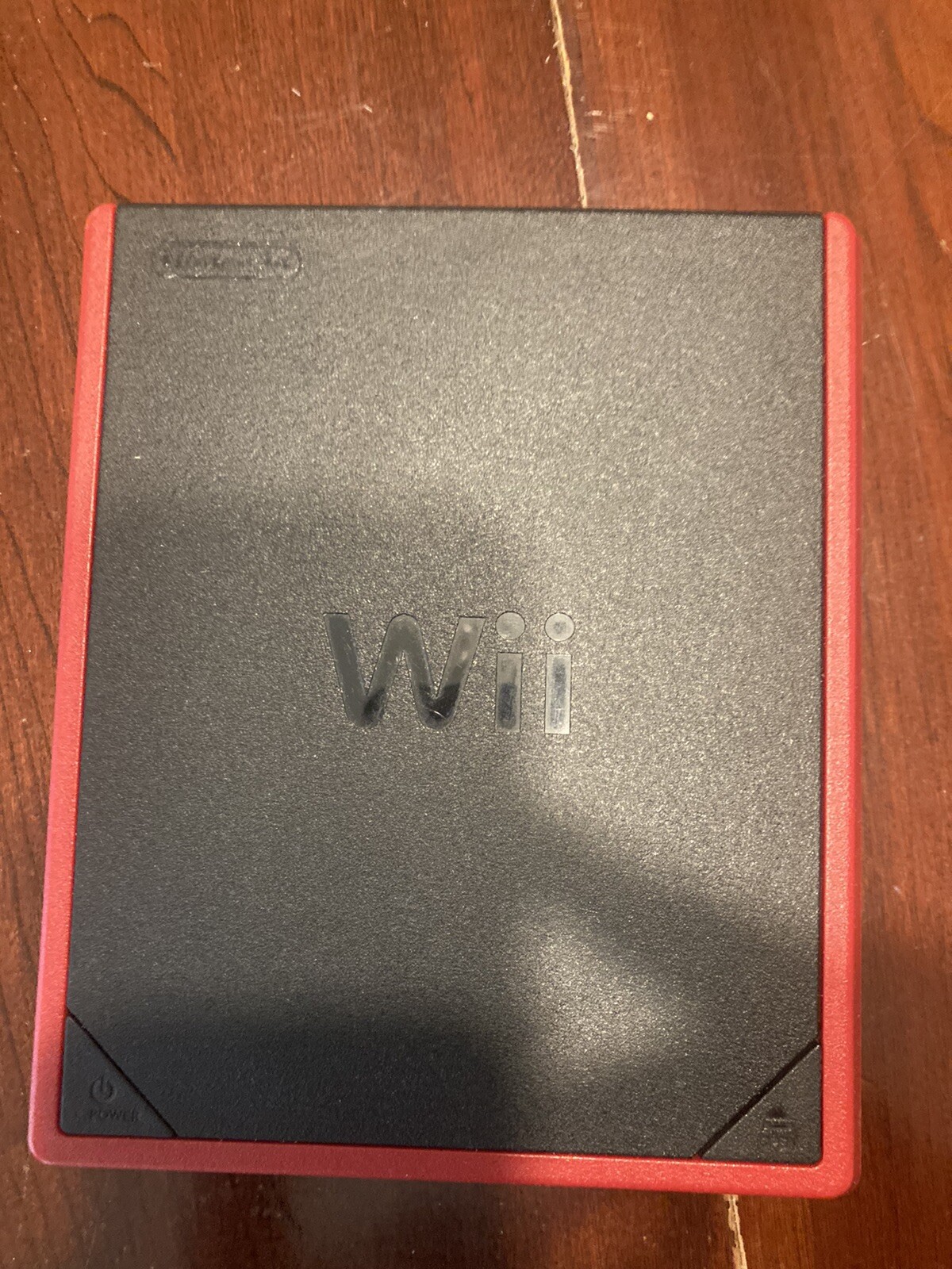 Nintendo Wii Mini 8GB Black/Red. All parts included+Mario Kart. No box/Cartridge