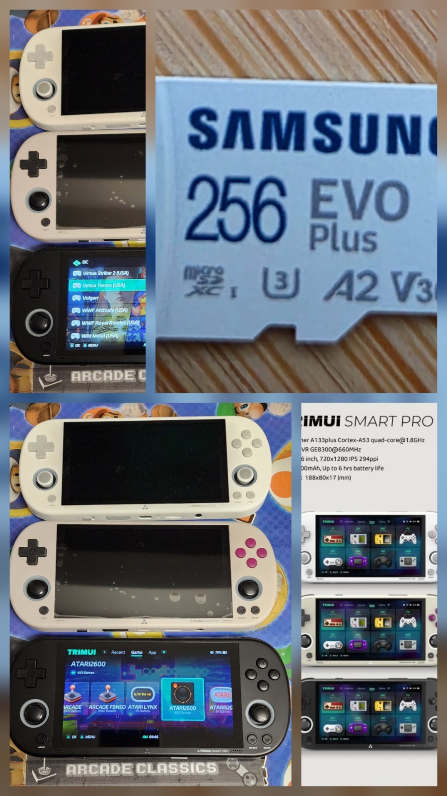 Trimui Smart Pro custom OS Samsung 256GB handheld gaming console, 5″ 720P IPS