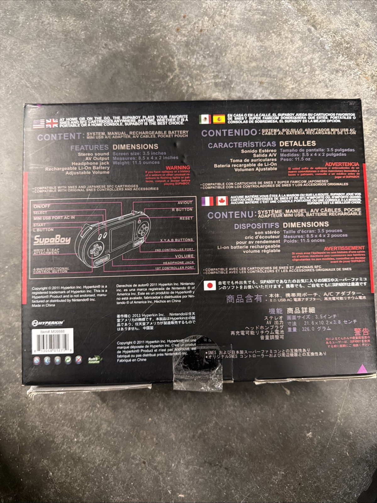 HYPERKIN SupaBoy Portable Pocket SNES Console New