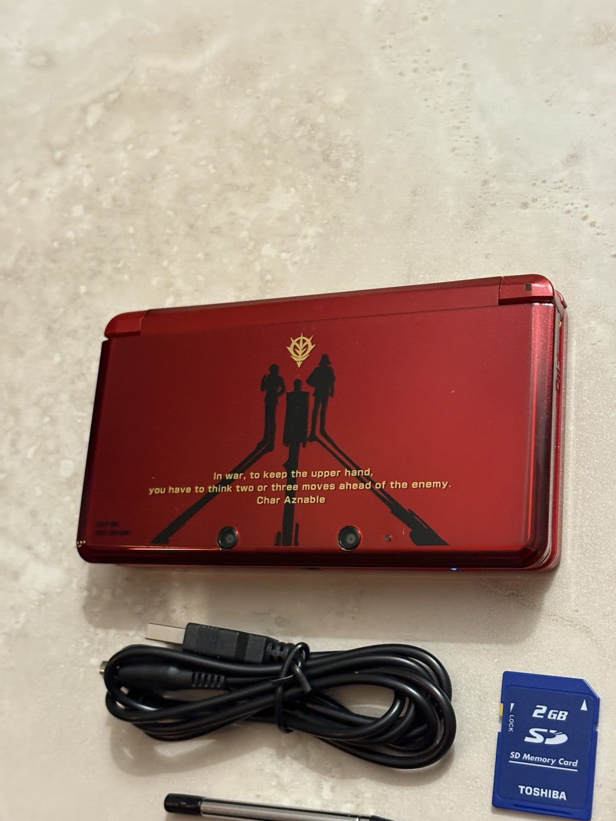 Nintendo 3DS Gundam Char Edition – Region Free Console | 2GB + Charger | US Ship