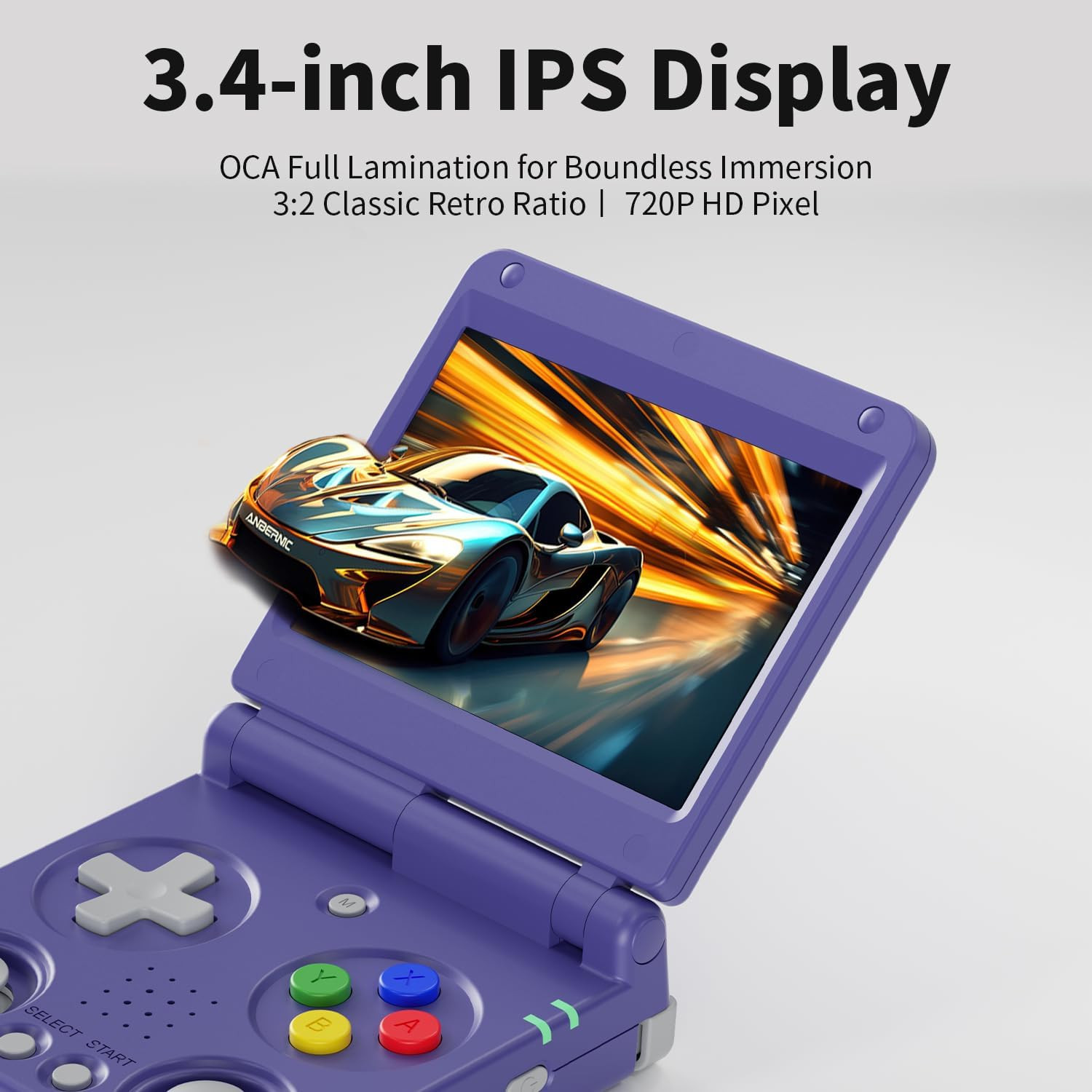 Flip Retro Handeld Video Game Console 3.4″ IPS Screen 64GB TF Card Preload Elect