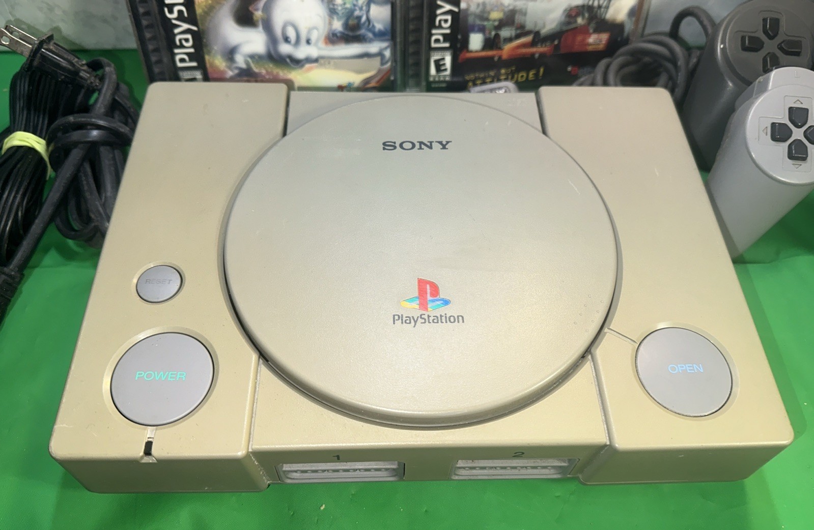 Sony Playstation 1 console with 2 games & Controllers Model SCPH-5501 P-029
