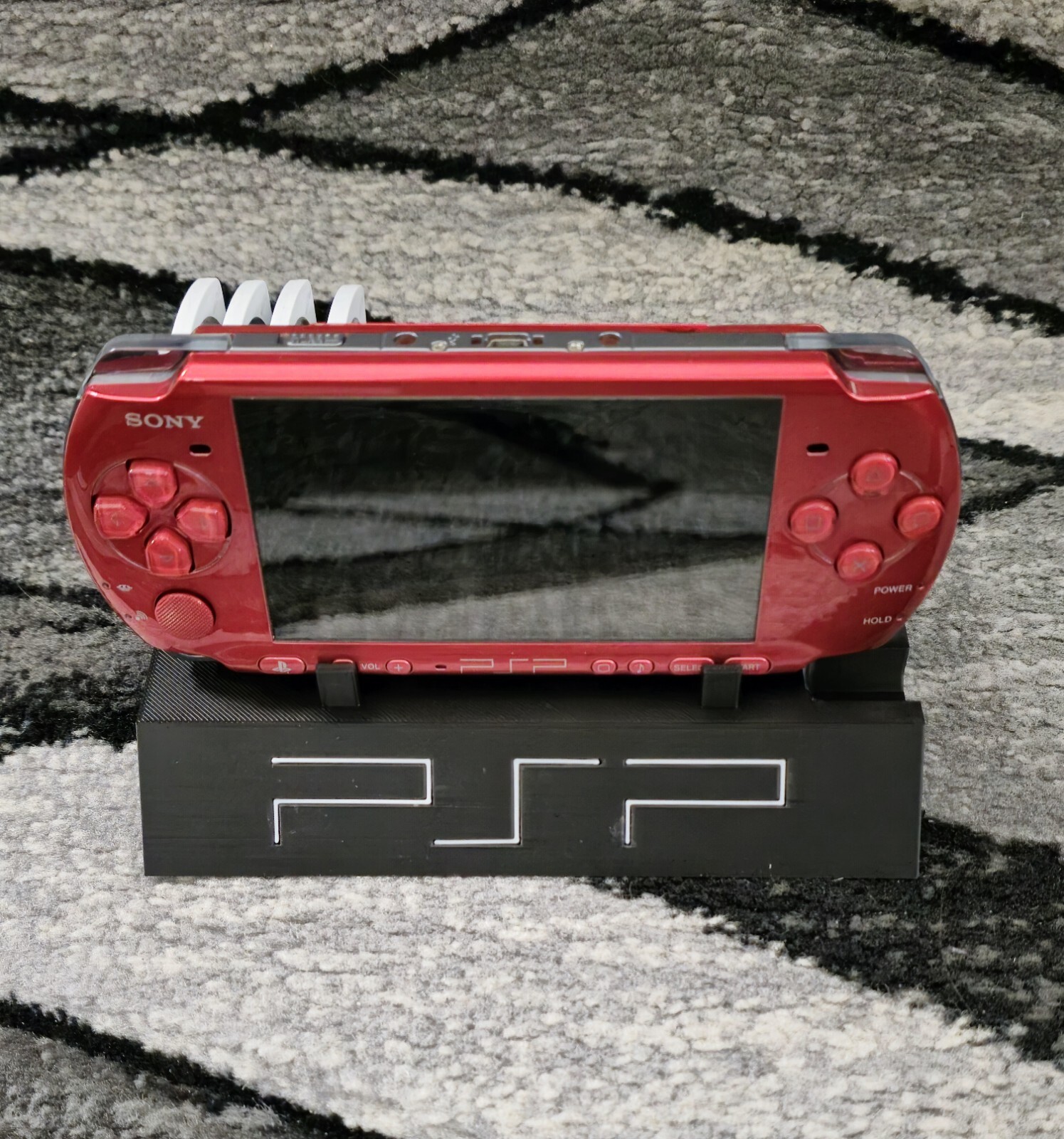 Sony PSP 2000/3000 Display Stand With PSP Game Holder/3D Printed/ Black