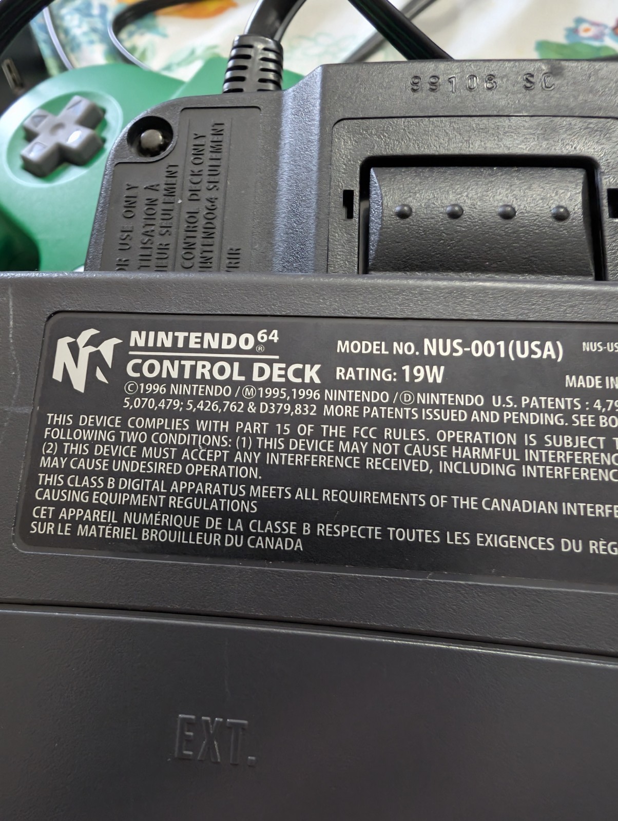 Black N64 w/ 1 Controller & Expansion Pak, AV Connector Tested And Working.
