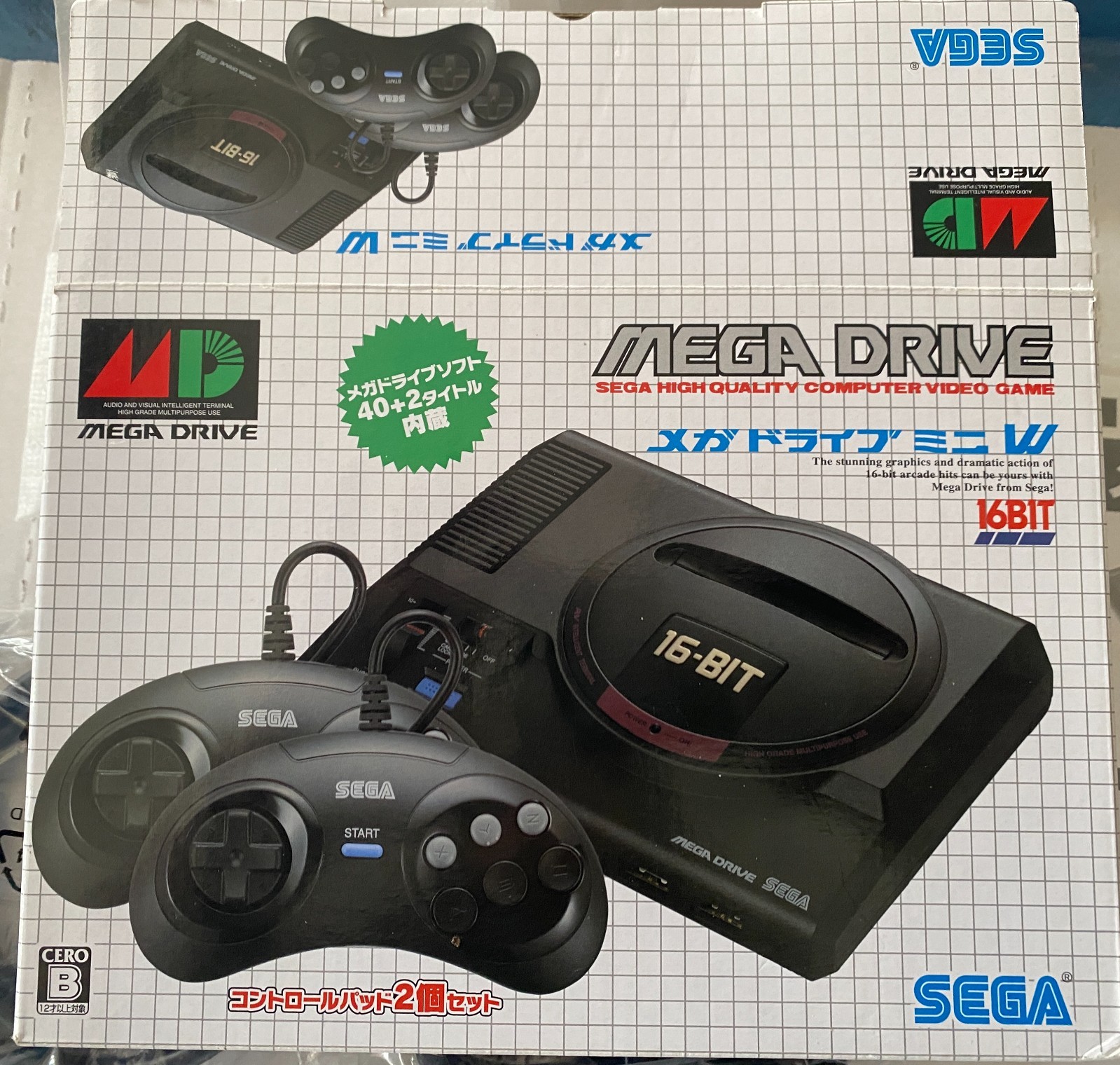 SEGA Mega Drive Mini Console HDMI, Japanese Edition Black , NEVER USED OPEN BOX
