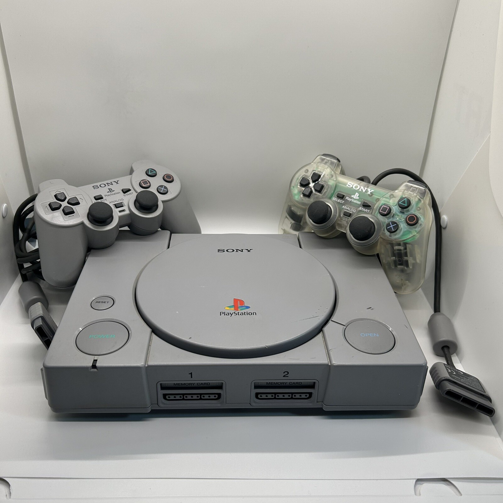 Sony PS1 PlayStation Console 2 Controllers Ready 2 Rumble Golden Tee Golf Tested