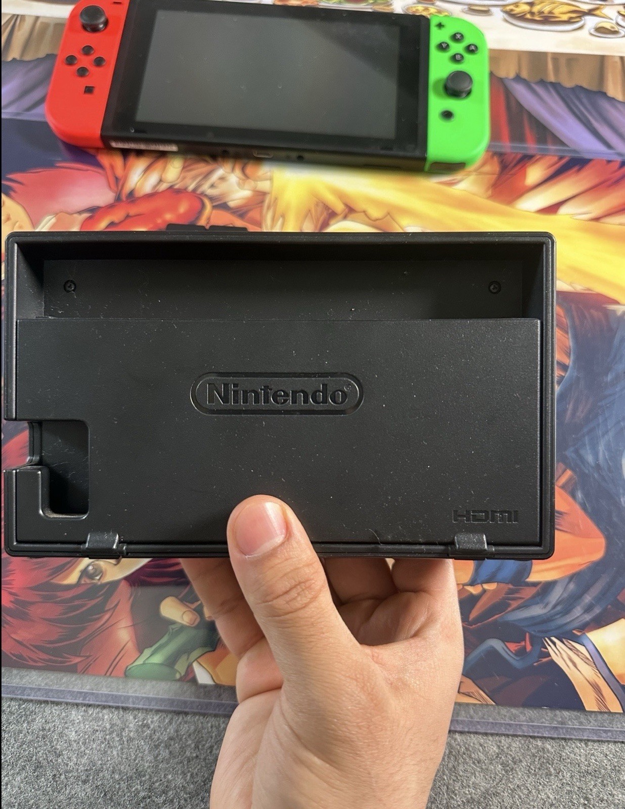 Nintendo Switch Console HAC-001 Neon Red/Green Joycons Dock Bundle Tested