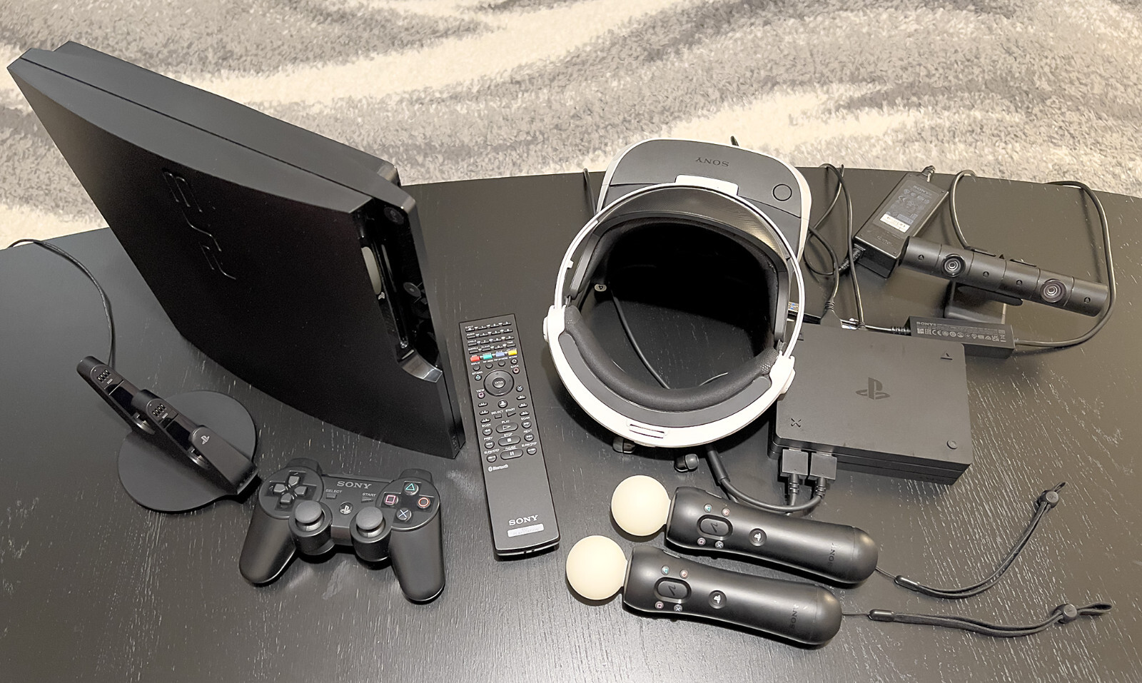Bundle: PS3 (Sony PS3 Slim 160GB) + Sony PlayStation VR Headset with Extras