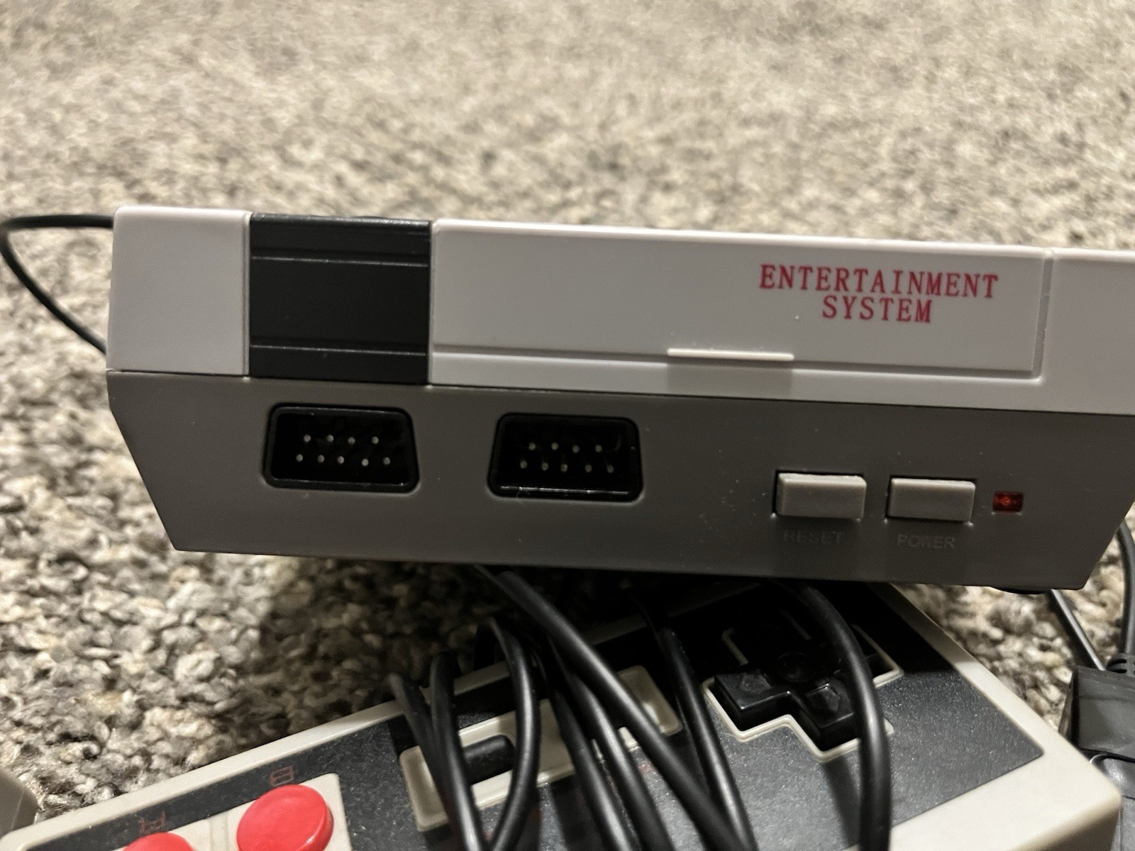 Entertainment System Home Console Wired Gray Black Red with 2 Controllers
