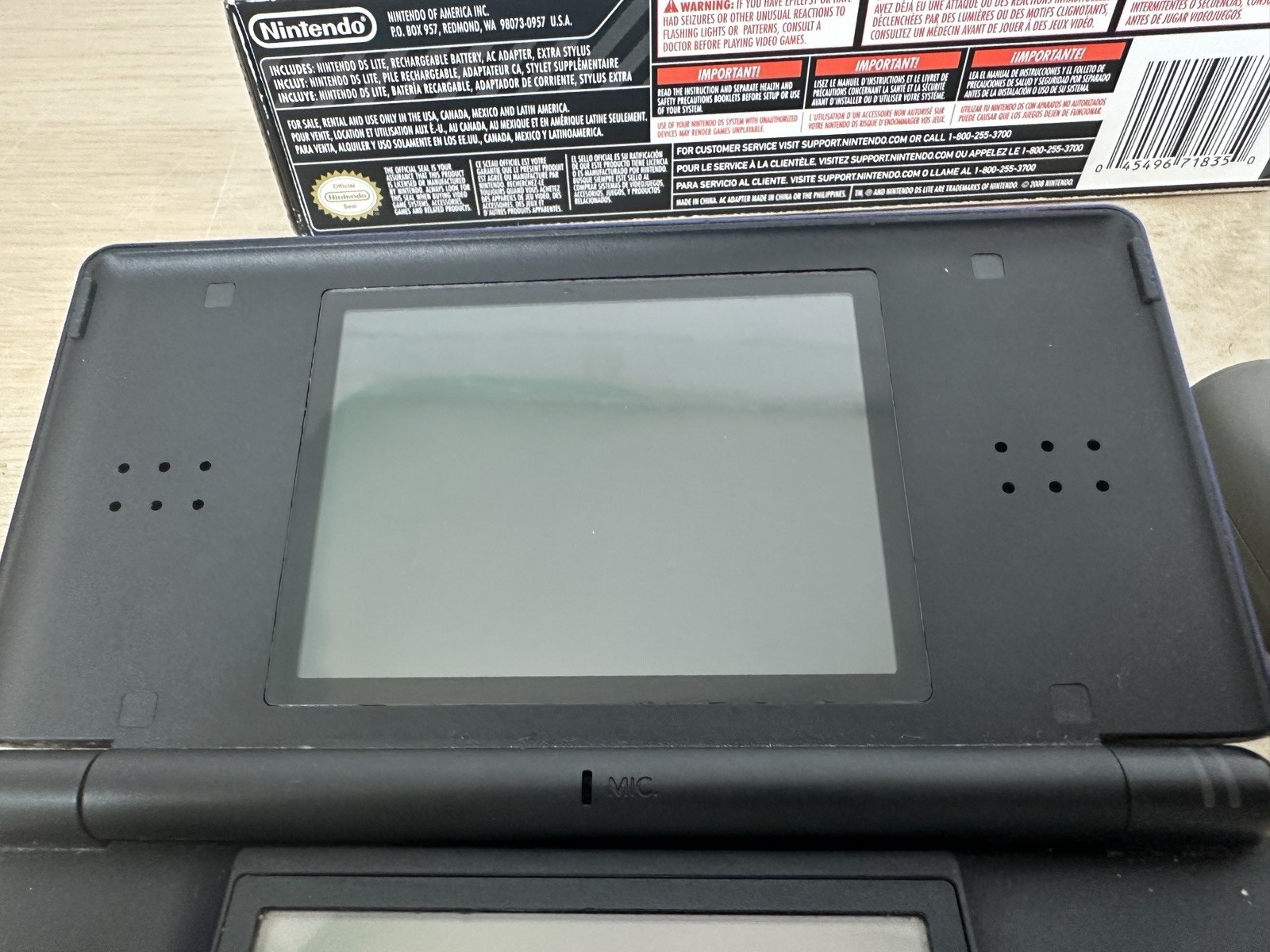 Nintendo DS Lite Handheld – Cobalt Blue/Black – USG-001 – Complete in Box: WORKS