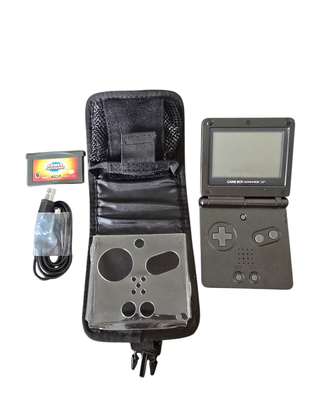 Bundle – Nintendo Gameboy Advance GBA SP Handheld System Console Black AGS-001