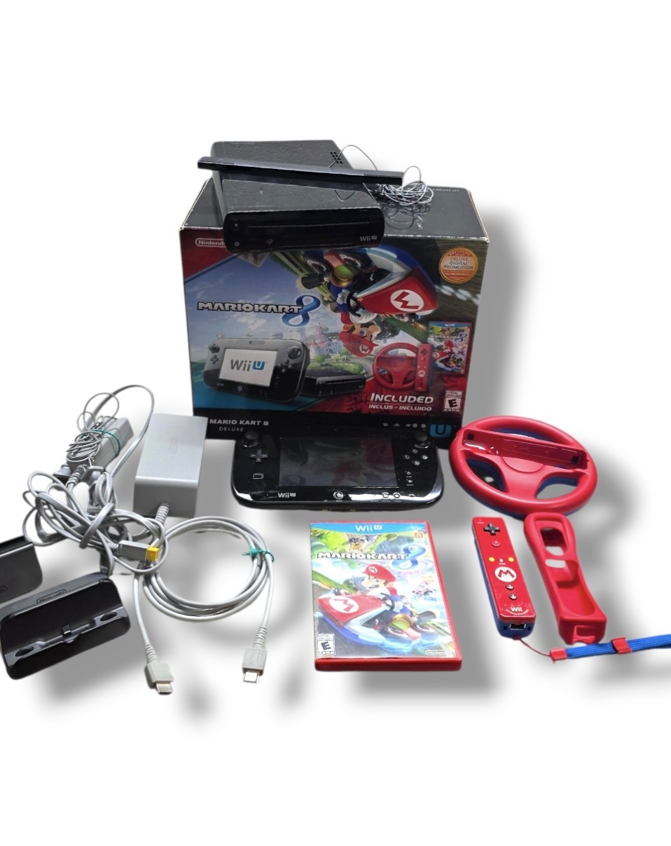 Nintendo Wii U Deluxe Console Mario Kart 8 In Box Tested Read