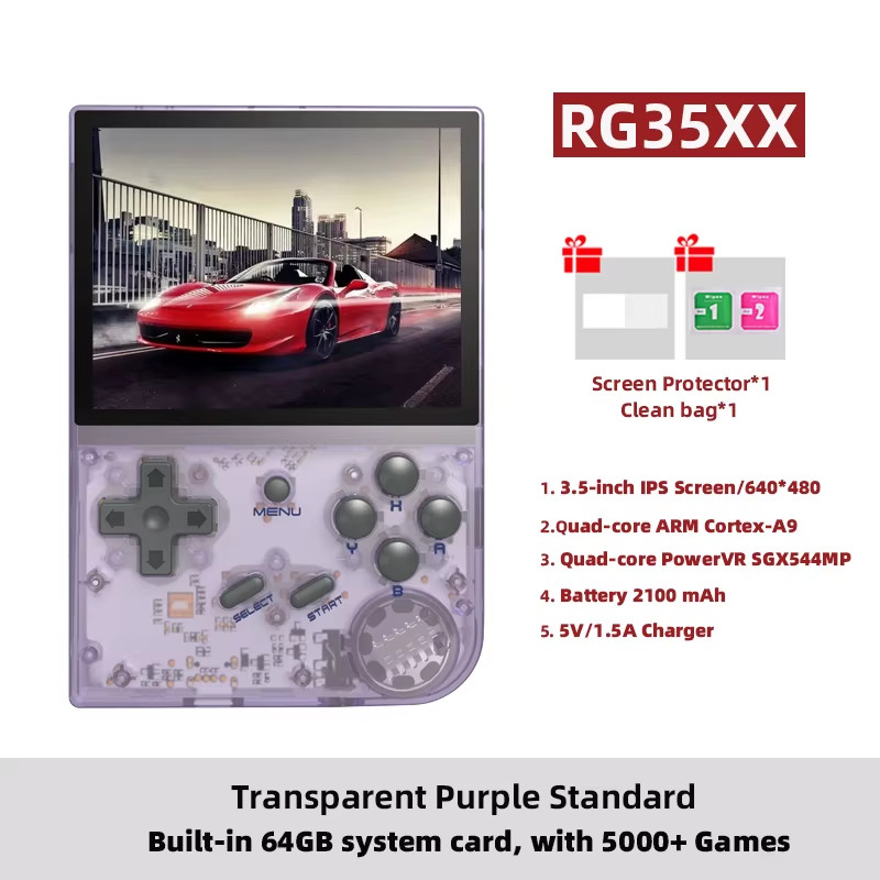 RG35XX Plus/Rg35Xx Retro Handheld Game Console 3.5″ IPS Screen Linux Portable Vi