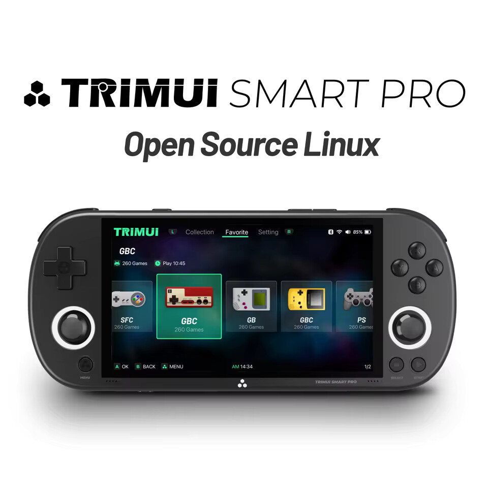 Trimui Smart Pro Handheld Game Console 4.96 IPS Screen Linux System Joystick RGB