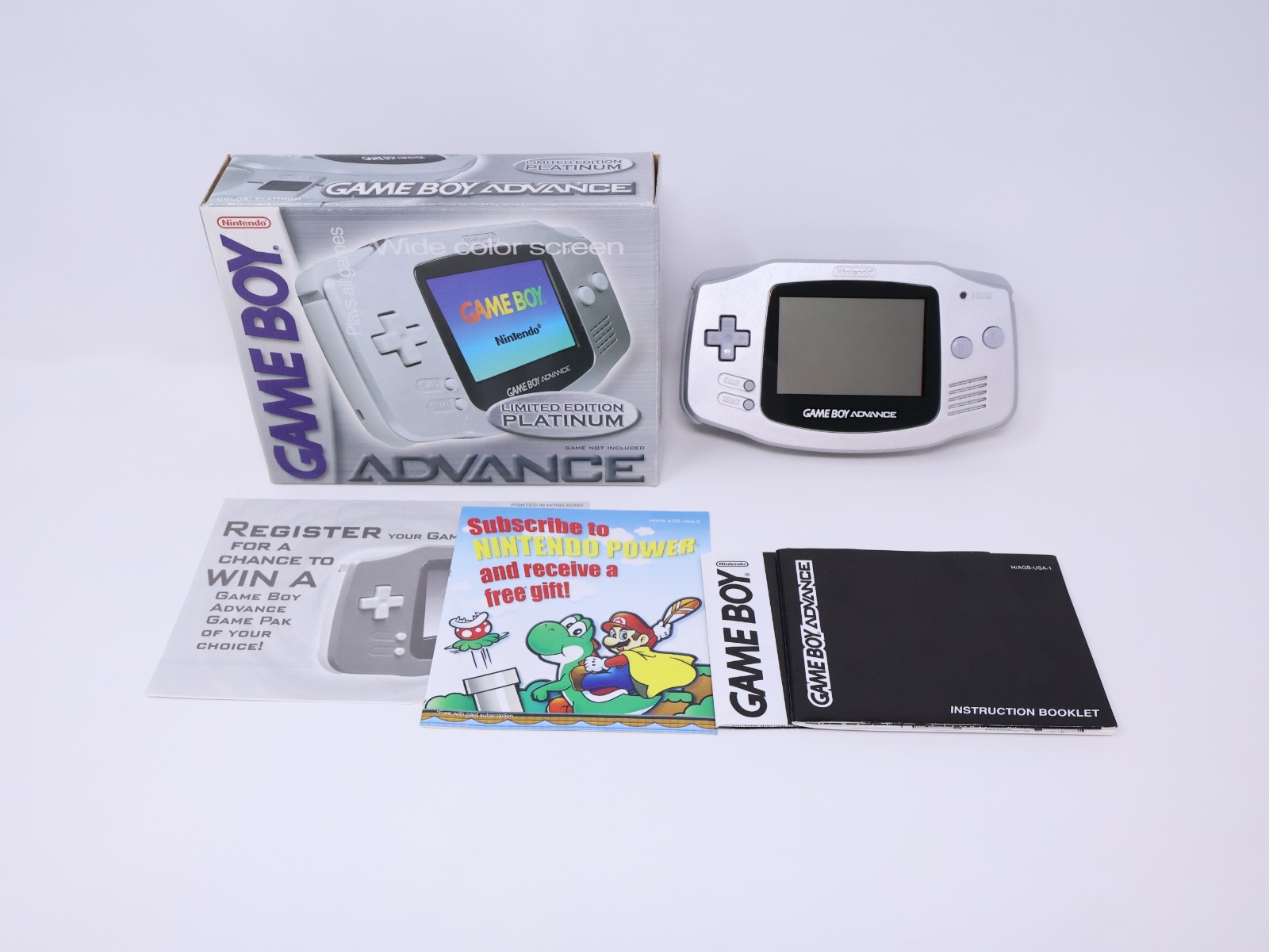 Nintendo Game Boy Console Silver Limited Edition Platinum Minty Open Box Rare