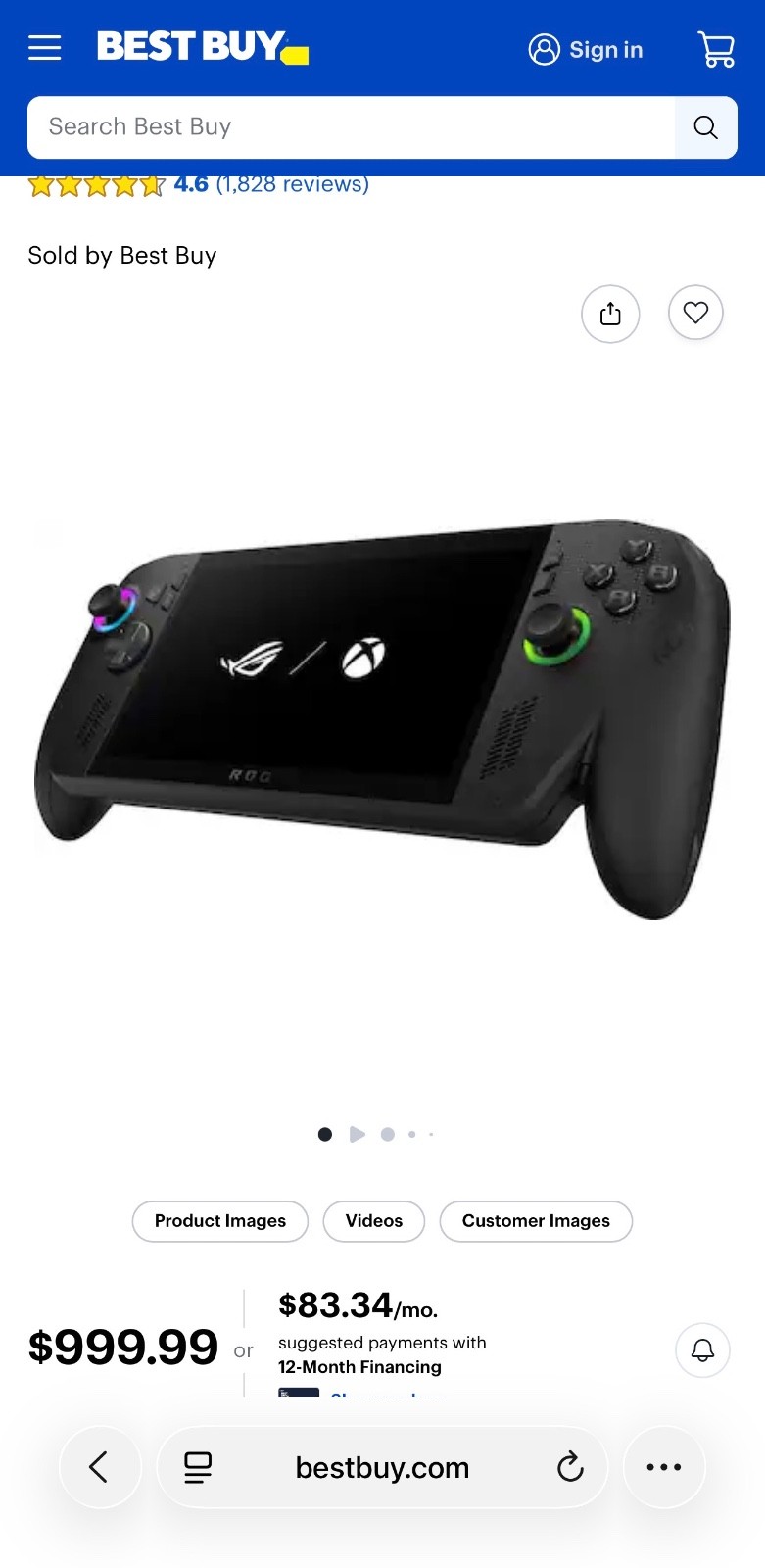 ROG Xbox Ally X 7″ FHD 120Hz Gaming Handheld, 3-Month Xbox Game Pass Premium, AM