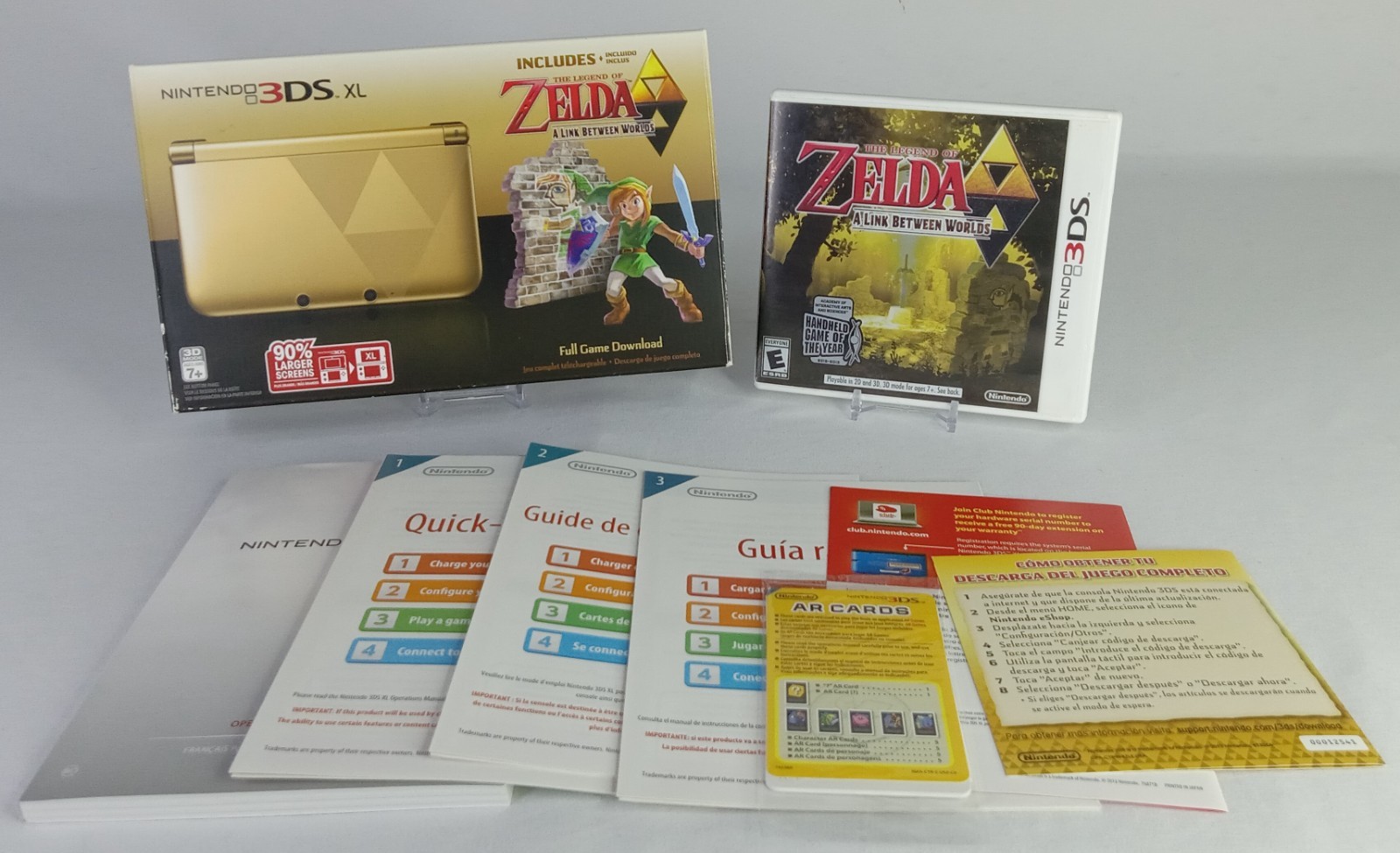 Zelda A Link Between Worlds Limited Edition Gold 3DS XL Video Game Bundle Tested